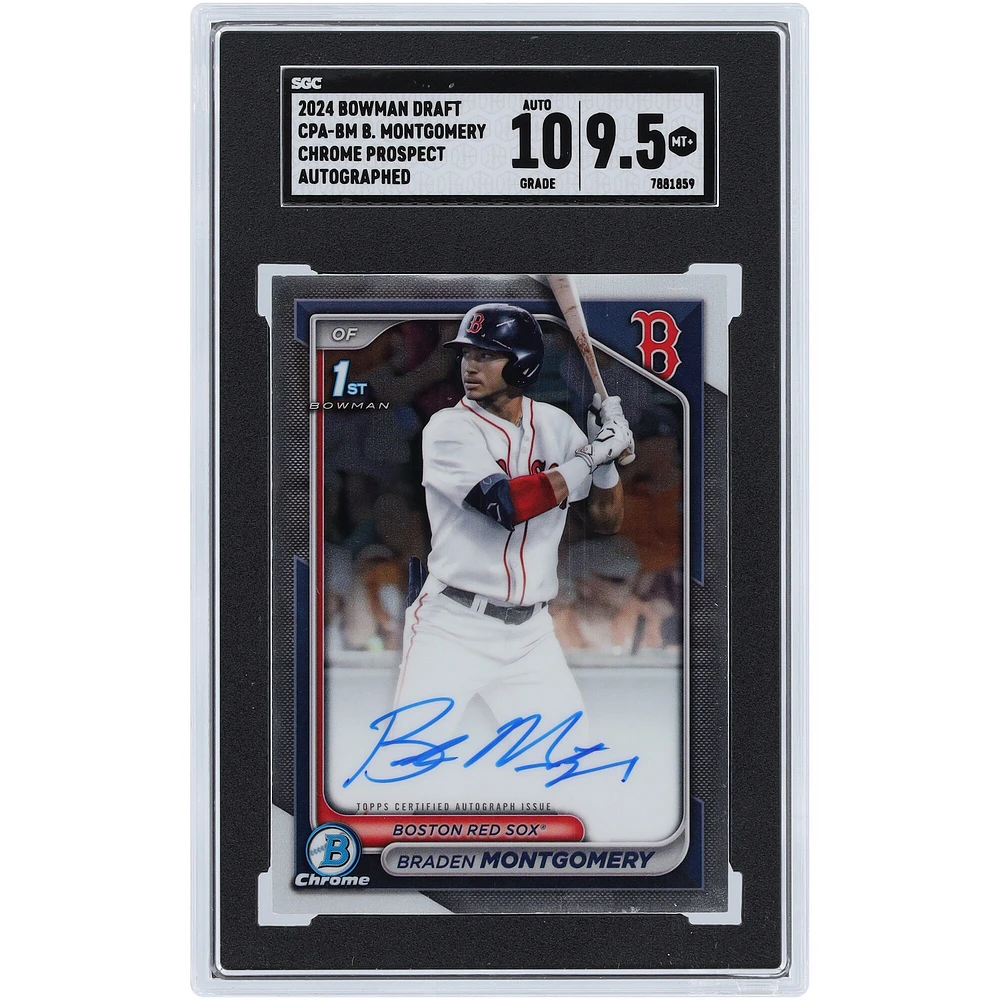Braden Montgomery Boston Red Sox autographié 2024 Bowman Draft Chrome Prospect Autograph #CPA-BM SGC Authentifié 9.5/10 Carte