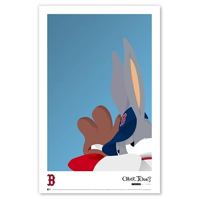 Bugs Bunny Boston Red Sox 11"x 17" minimaliste Looney Tunes affiche imprimée