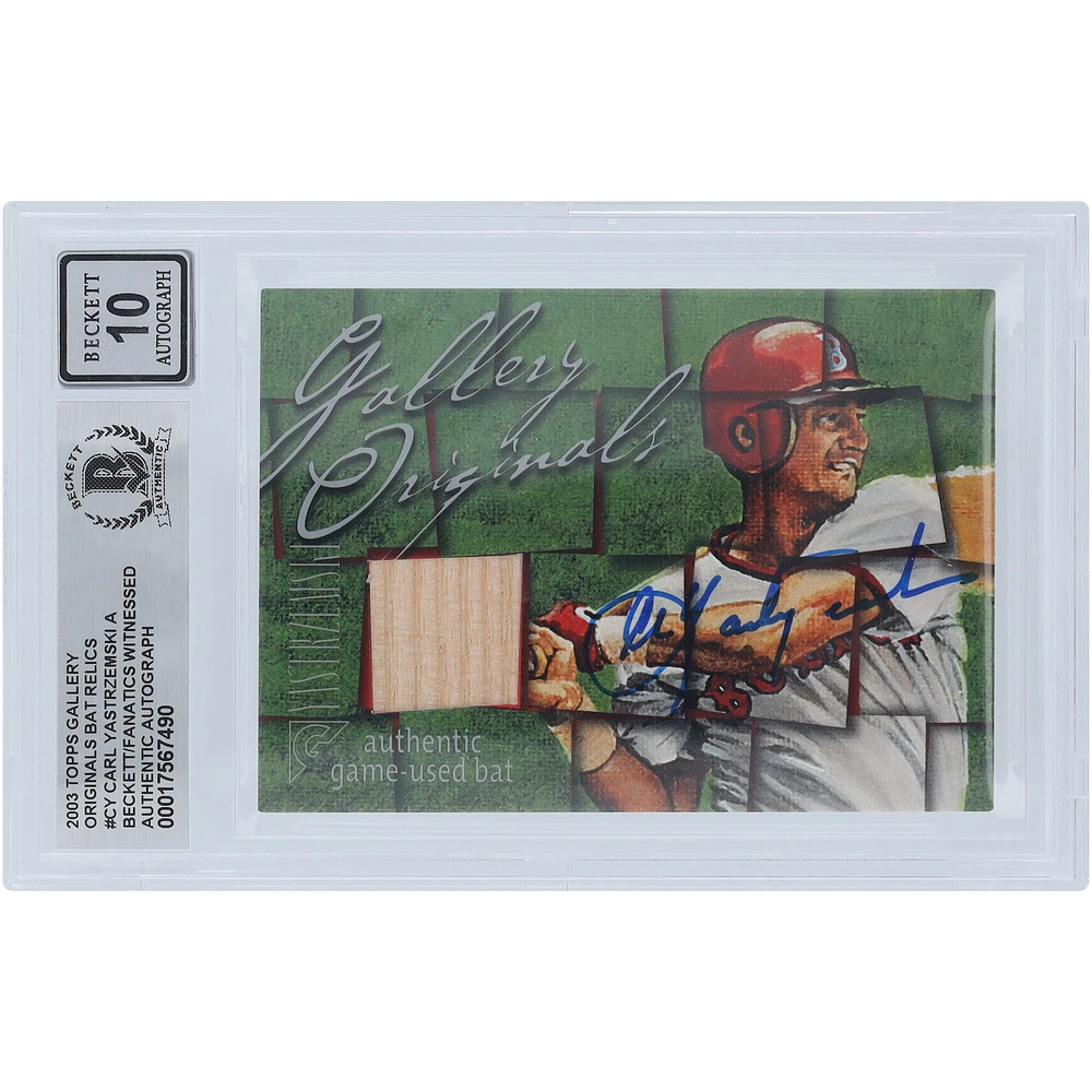 V106832 RedSox Carl Yastrzemski Boston Red Sox Autographié 2003 Topps Gallery Originals Bat Relic #GO-CY Beckett Fanatics Witnessed Authenticated 10 Card Carl Yastrzemski AUT TPP TRADING CARDS 45666 AUTTRC CA01B00130 #10
