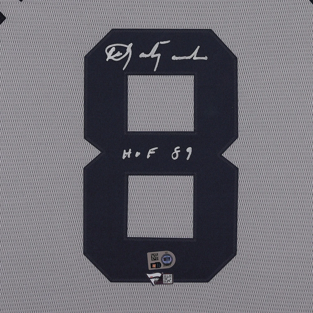 Maillot réplique Mitchell & Ness gris encadré de luxe autographié par Carl Yastrzemski des Boston Red Sox avec inscription « HOF 89 »