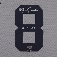 Maillot réplique Mitchell & Ness gris encadré de luxe autographié par Carl Yastrzemski des Boston Red Sox avec inscription « HOF 89 »