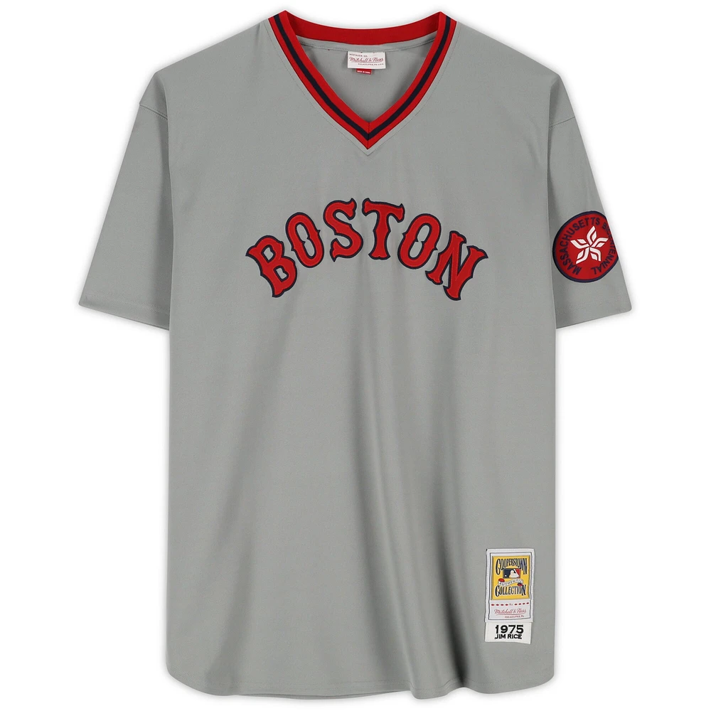 Maillot authentique autographié par Carl Yastrzemski des Boston Red Sox avec Mitchell et Ness et inscription « HOF 89 »