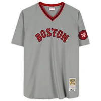Maillot authentique autographié par Carl Yastrzemski des Boston Red Sox avec Mitchell et Ness et inscription « HOF 89 »