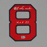 Maillot authentique autographié par Carl Yastrzemski des Boston Red Sox avec Mitchell et Ness et inscription « HOF 89 »