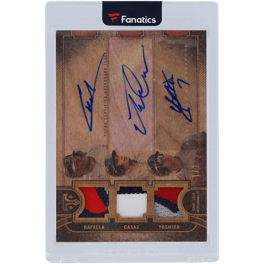 Carte Triple Relic 4 couleurs Topps Triple Threads 2024 autographiée par Ceddanne Rafaela, Triston Casas et Masataka Yoshida des Boston Red Sox #ARC-RCY #1/1