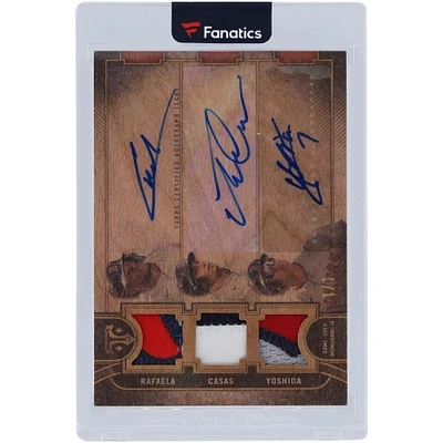 Carte Triple Relic 4 couleurs Topps Triple Threads 2024 autographiée par Ceddanne Rafaela, Triston Casas et Masataka Yoshida des Boston Red Sox #ARC-RCY #1/1
