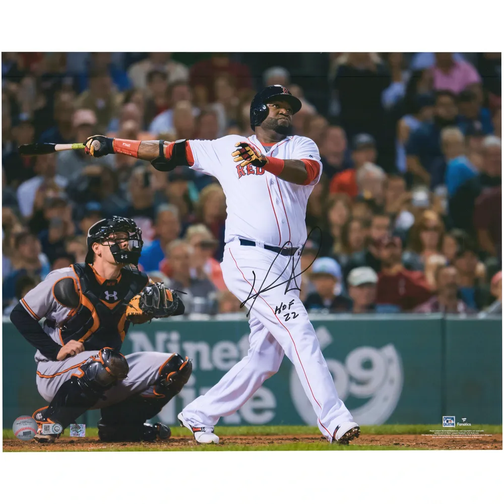 David Ortiz Signed Framed Boston Red Sox White Nike Baseball
