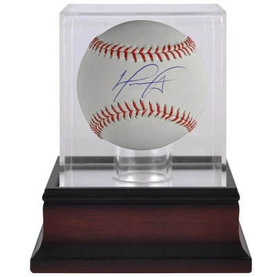David Ortiz Boston Red Sox Autographed Baseball and Mahogany Baseball Display Case