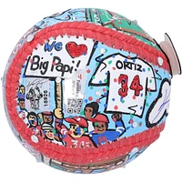 Baseball autographié par David Ortiz des Boston Red Sox - Peint à la main par l'artiste Charles Fazzino