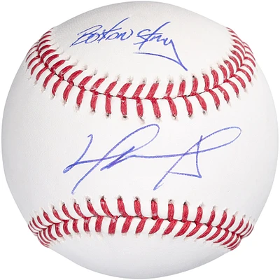 Baseball autographié par David Ortiz des Red Sox de Boston avec l'inscription « Boston Strong »