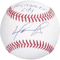 Baseball autographié par David Ortiz des Red Sox de Boston avec l'inscription « This Is Our F'N City »