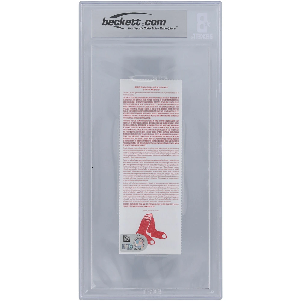 Billet autographié par David Ortiz des Boston Red Sox avec l'inscription « Last Career HR » - BAS Authenticated Graded 9