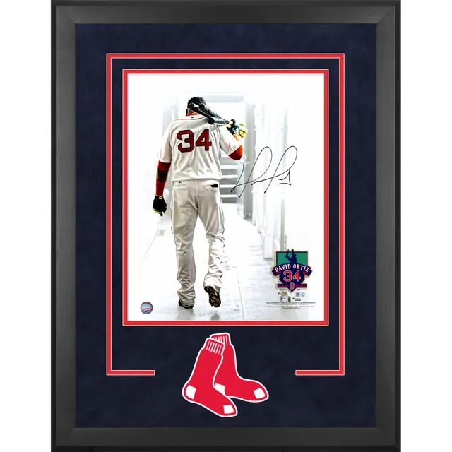 David Ortiz Signed Framed Boston Red Sox White Nike Baseball