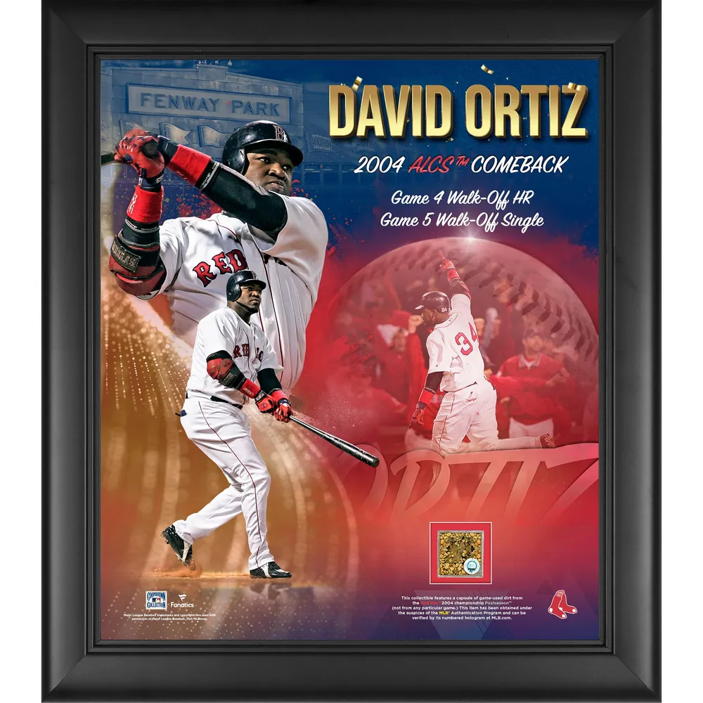 Lids David Ortiz Boston Red Sox Fanatics Authentic Framed Unsigned 15 x  17 2004 American League Championship Series Comeback Collage with  Game-Used Dirt