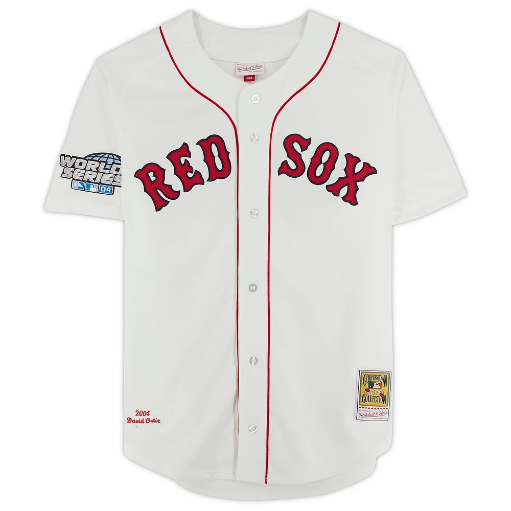 Maillot authentique autographié par David Ortiz des Boston Red Sox avec Mitchell & Ness et inscription « HOF 22 »