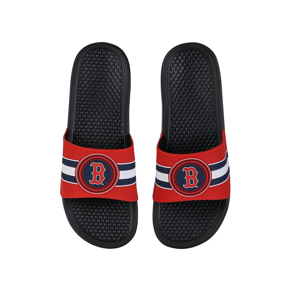 FOCO Boston Red Sox Stripe Raised Slide Sandals