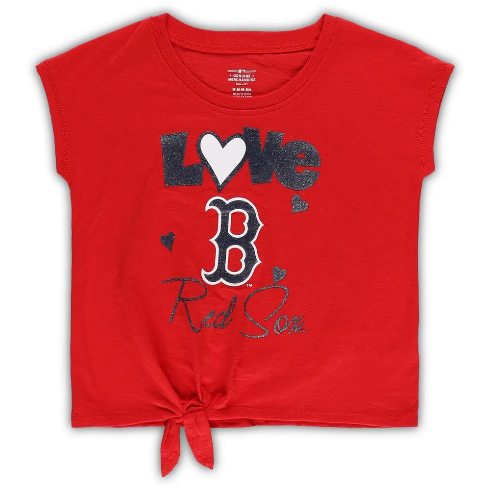 Ensemble t-shirt et legging tri-mélange Forever Love Boston Red Sox pour filles préscolaire bleu marine/rouge