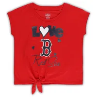 Ensemble t-shirt et legging tri-mélange Forever Love Boston Red Sox pour filles préscolaire bleu marine/rouge
