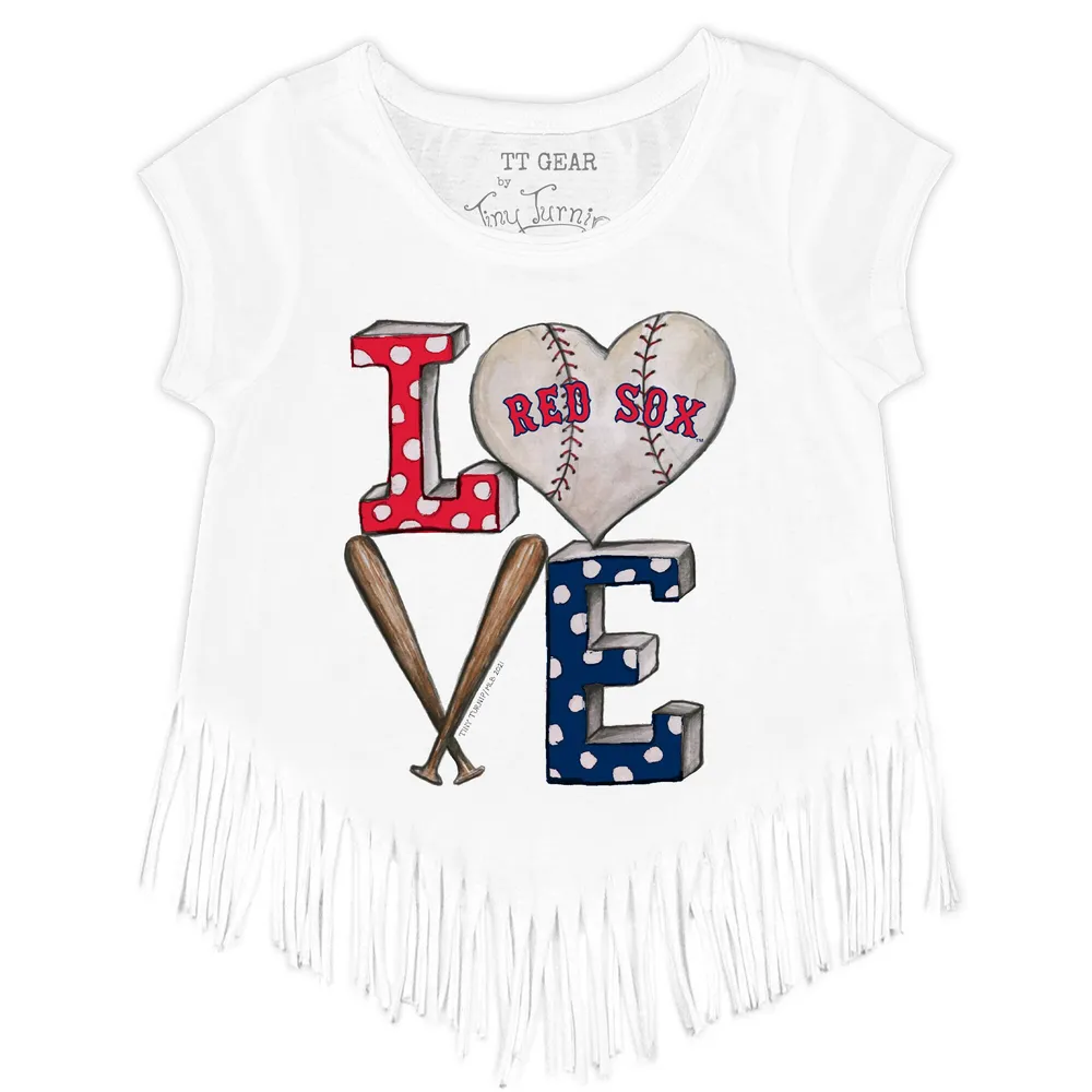 Lids Boston Red Sox Tiny Turnip Girls Youth I Love Mom Fringe T-Shirt