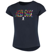 Girls Youth New Era Navy Boston Red Sox Flip Sequin T-Shirt