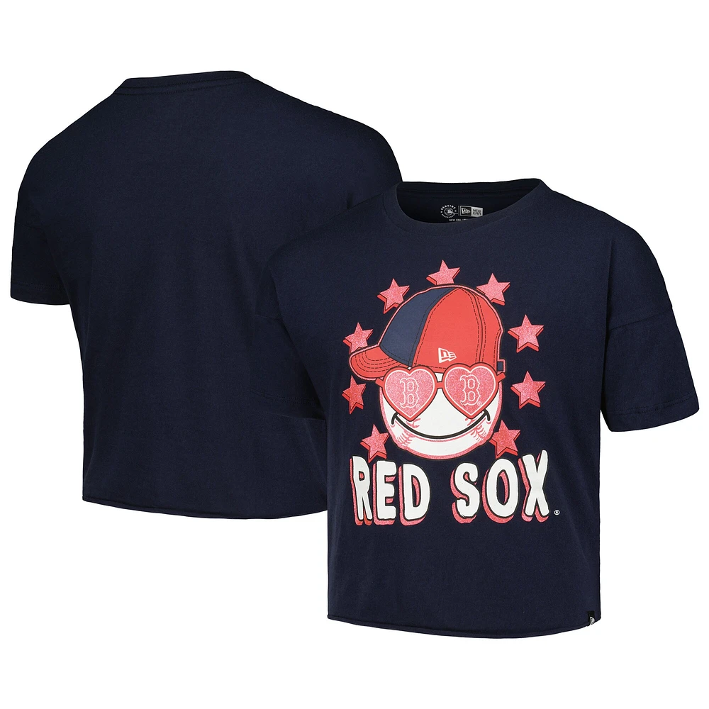 T-shirt à manches mi-longues New Era pour jeune fille Boston Red Sox Team bleu marine