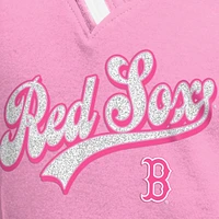 T-shirt raglan col V rose New Era pour jeunes filles, motif « Maman et moi » des Red Sox de Boston
