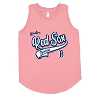 Girls Youth Soft as a Grape Pink Boston Red Sox Tank Top