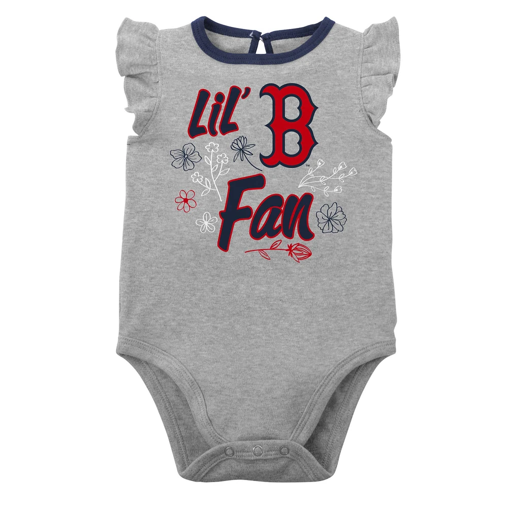 Infant Navy/Heather Gray Boston Red Sox Little Fan Two-Pack Bodysuit Set