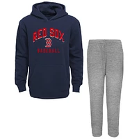 Ensemble sweat à capuche et pantalon Play by pour bébé, bleu marine/gris chiné, Boston Red Sox