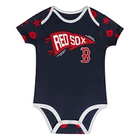 Ensemble de couvre-couches 2 pièces pour bébé Boston Red Sox On Deck bleu marine