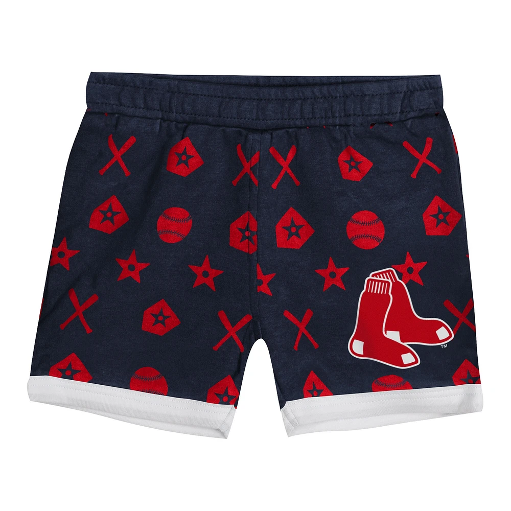 Ensemble de couvre-couches 2 pièces pour bébé Boston Red Sox On Deck bleu marine