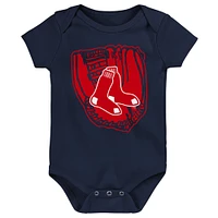 Lot de trois bodys pour bébé rouge/bleu marine/blanc Boston Red Sox Minor League Player