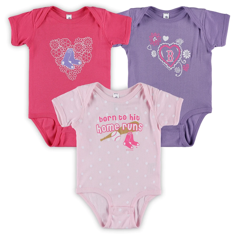 Infant Soft as a Grape Boston Red Sox 3-Pack Bodysuit Set