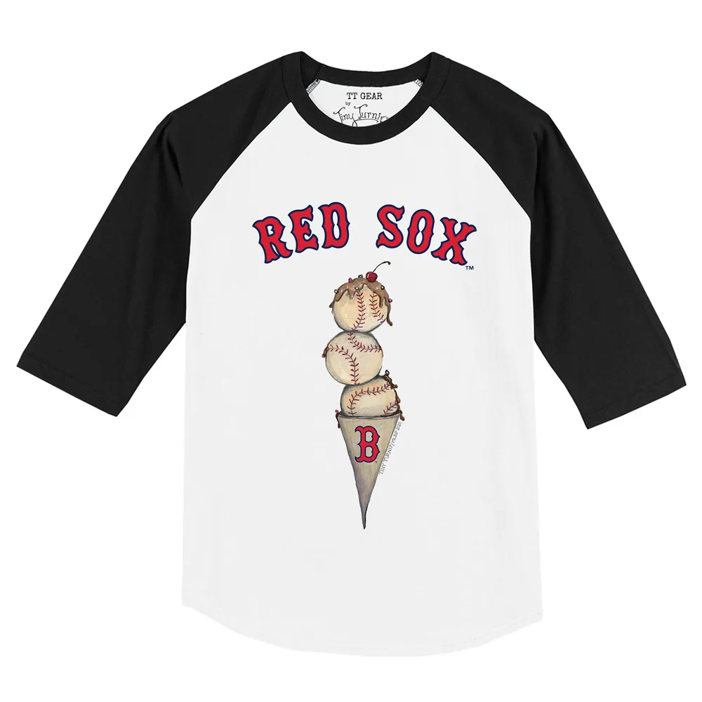 Lids Boston Red Sox Tiny Turnip Infant Triple Scoop Raglan 3/4 Sleeve T- Shirt - White/Black