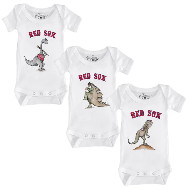 Lids Boston Red Sox Tiny Turnip Infant 3-Piece Dinosaur Bodysuit Set -  White