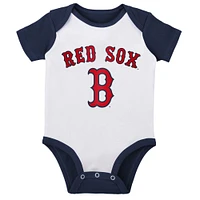 Lot de deux body Little Slugger des Boston Red Sox pour bébé, blanc/gris chiné