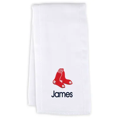 Boston Red Sox Infant Personalized Burp Cloth - White