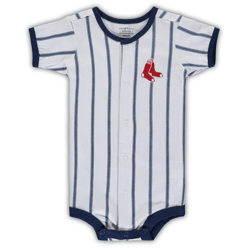 Combinaison Power Hitter à fines rayures des Red Sox de Boston blanches pour bébé