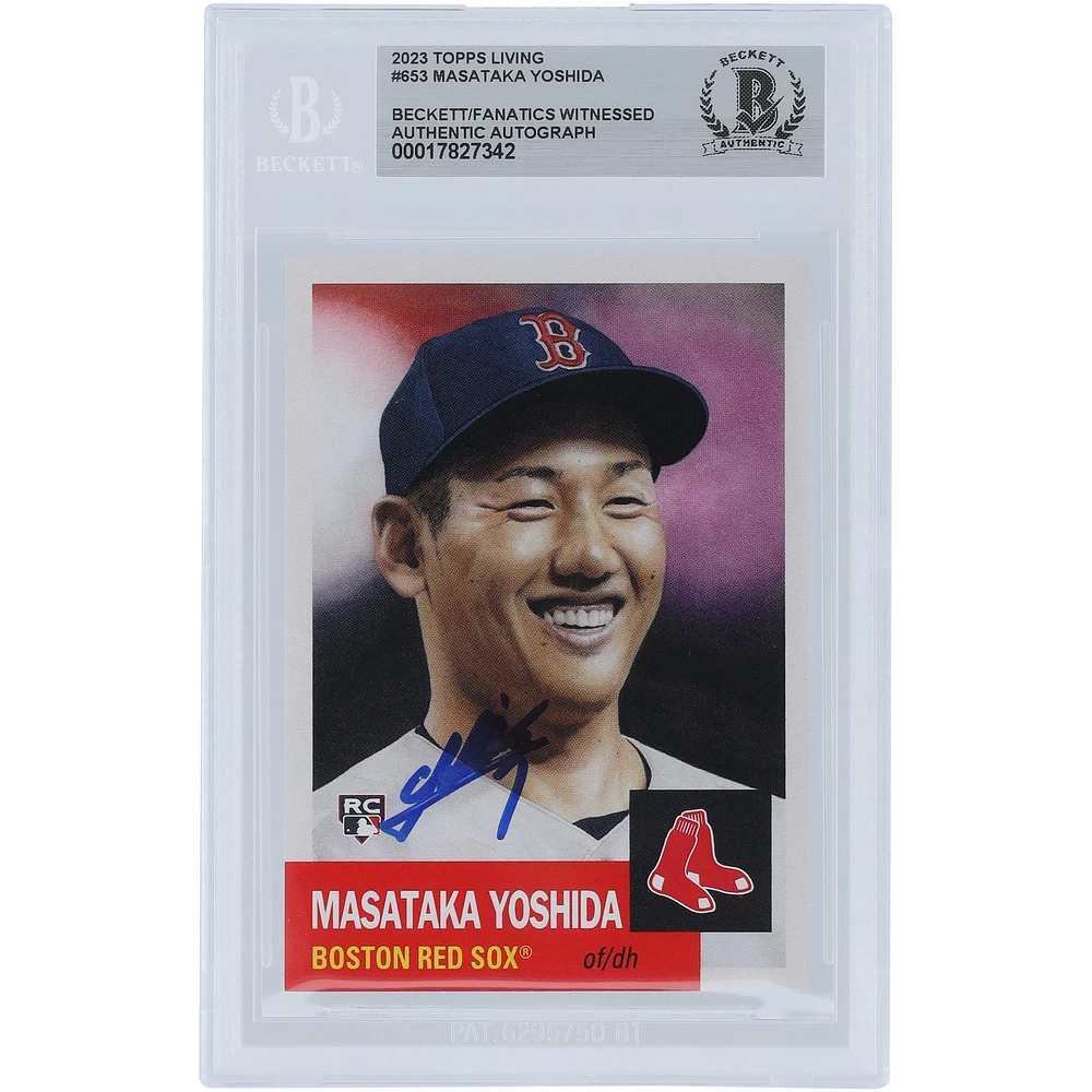 Masataka Yoshida Boston Red Sox autographié 2023 Topps Living #653 Beckett Fanatics Witnessed Rookie Card authentifié