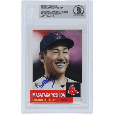 Masataka Yoshida Boston Red Sox autographié 2023 Topps Living #653 Beckett Fanatics Witnessed Rookie Card authentifié