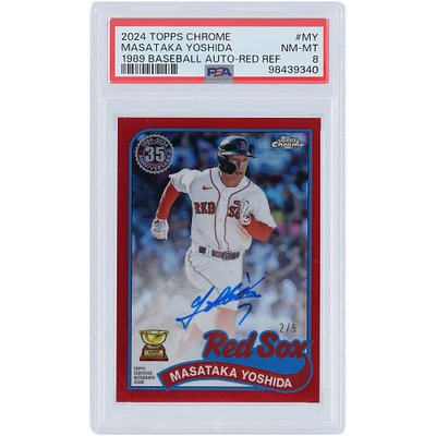 Masataka Yoshida Boston Red Sox Autographié 2024 Topps Chrome 1989 Red Refractor #89CBA-MY #2/5 PSA Authentifié 8 Carte