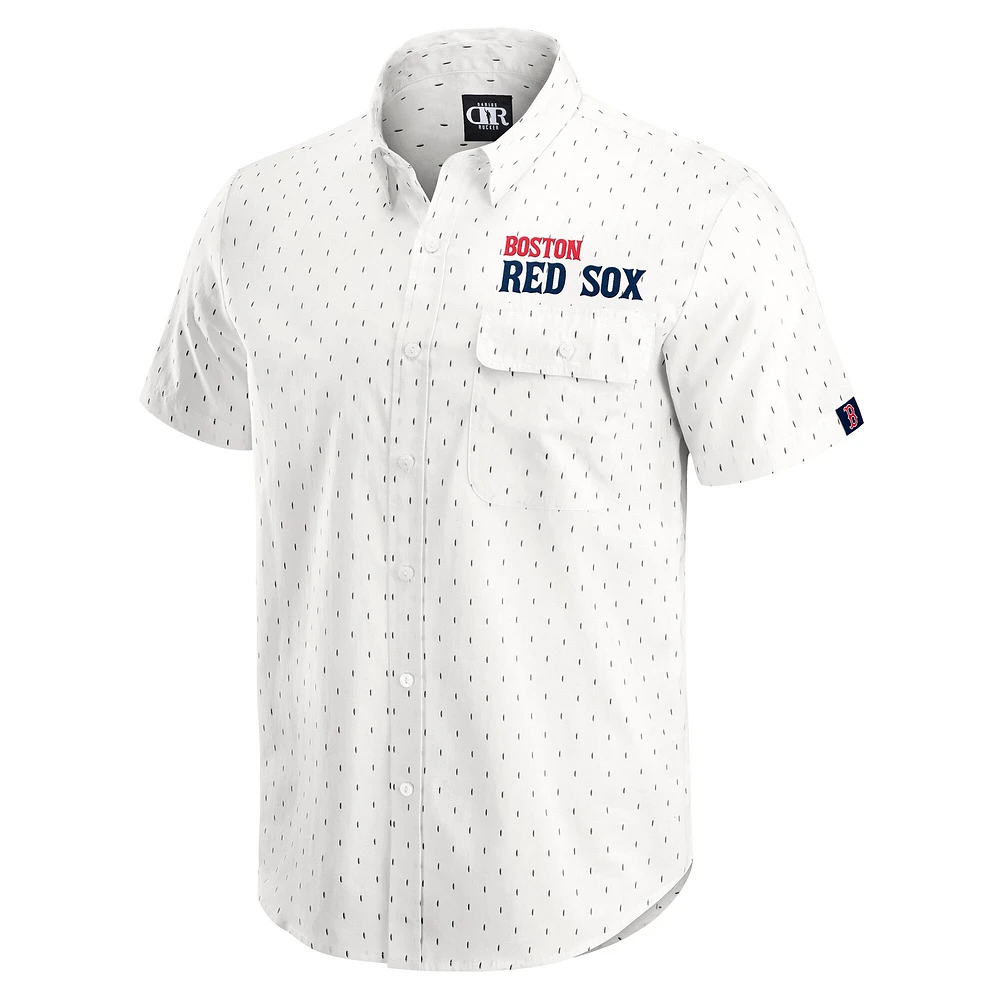 Men's Darius Rucker Collection by Fanatics  Cream Boston Red Sox Printed Button-Down Top