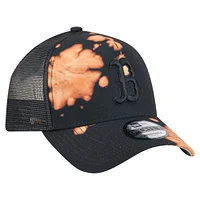 Men's New Era  Black Boston Red Sox Bleached A-Frame 9FORTY Adjustable Hat