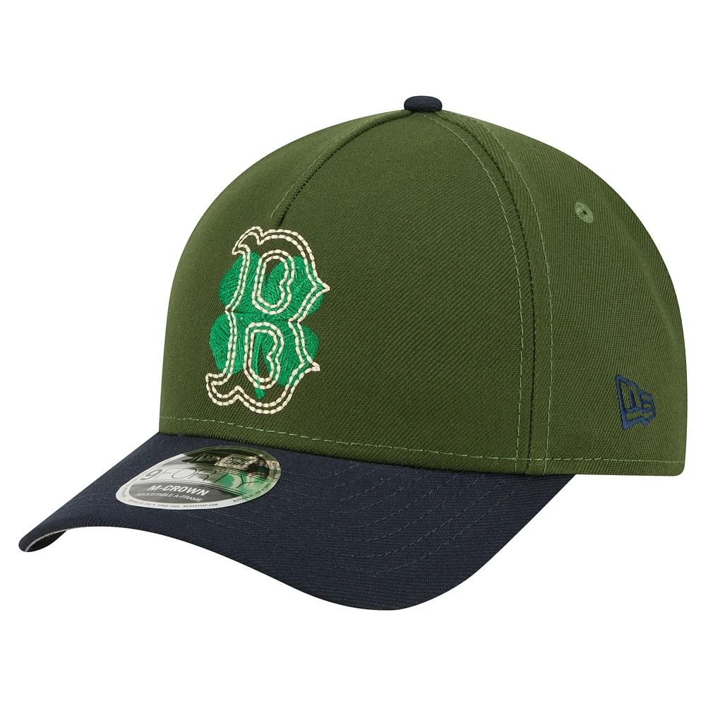 Casquette ajustable 9FORTY A-Frame Boston Red Sox City Feature vert foncé New Era pour homme