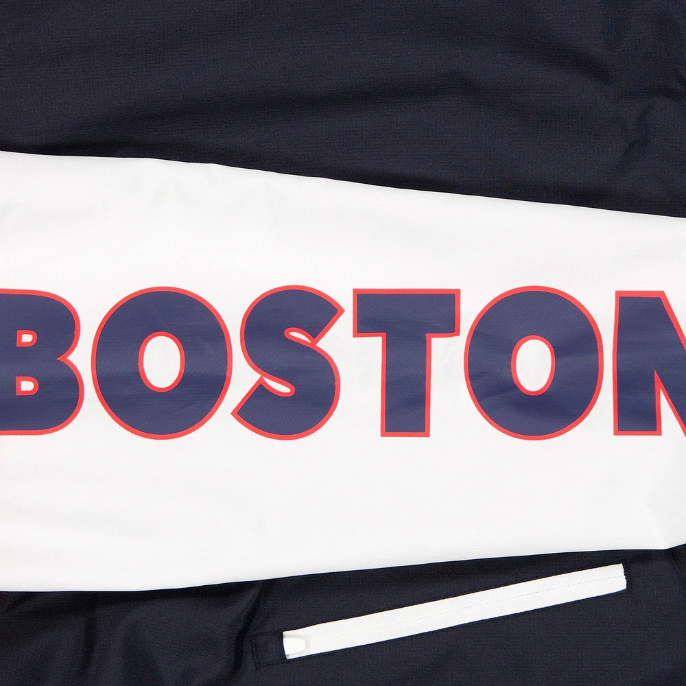 Men's New Era  Navy/Red Boston Red Sox Color Block Full-Zip Hoodie Windbreaker