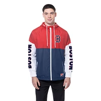 Men's New Era  Navy/Red Boston Red Sox Color Block Full-Zip Hoodie Windbreaker
