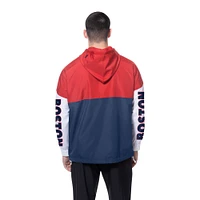 Men's New Era  Navy/Red Boston Red Sox Color Block Full-Zip Hoodie Windbreaker