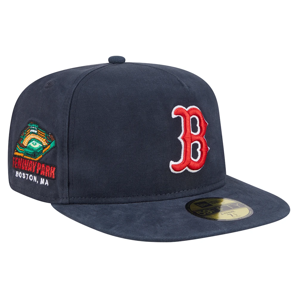 Men's New Era  Navy Boston Red Sox Championship Side Flag A-Frame 59FIFTY Fitted Hat