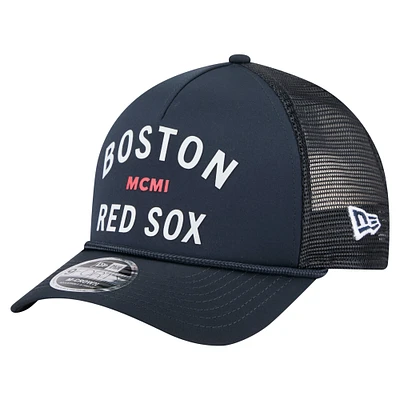 Casquette ajustable minimaliste 9FORTY A-Frame bleu marine des Boston Red Sox de New Era pour homme