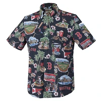 Chemise boutonnée bleu marine Reyn Spooner pour homme, motif Boston Red Sox Scenic Tri-Blend
